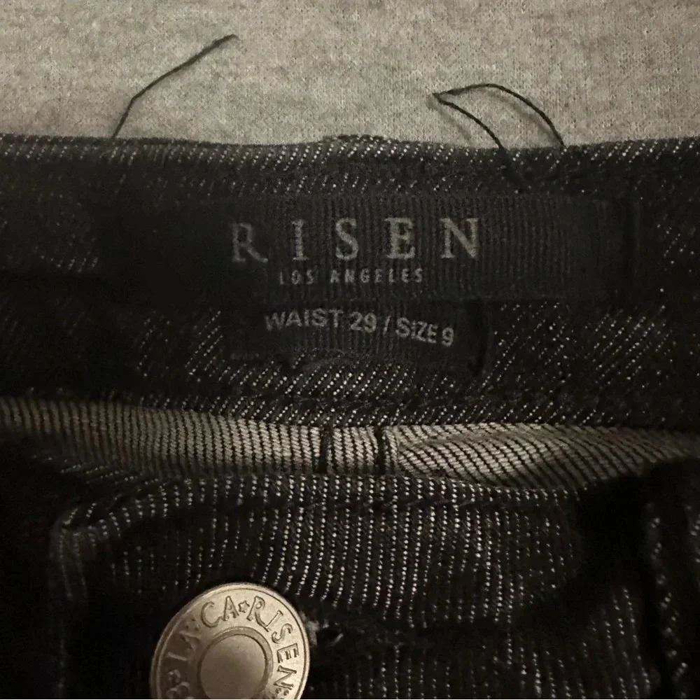 Risen black jeans frayed hem size 29/9 - Picture 8 of 9